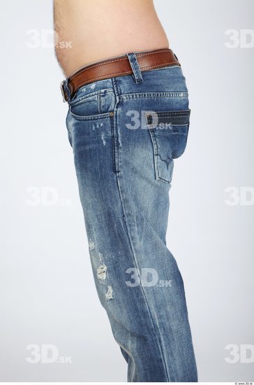 Thigh Whole Body Man Casual Jeans Chubby Studio photo references