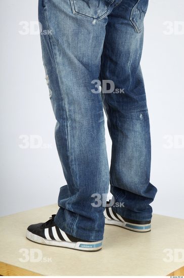 Calf Whole Body Man Casual Jeans Chubby Studio photo references