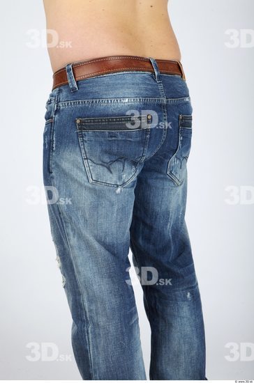 Thigh Whole Body Man Casual Jeans Chubby Studio photo references