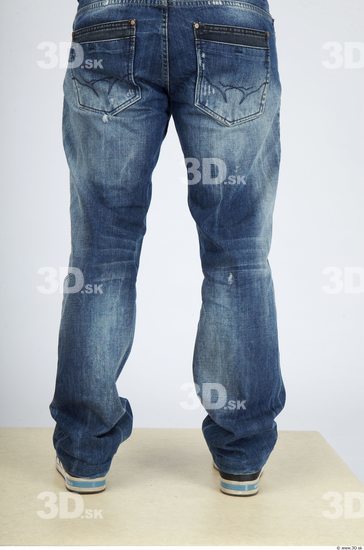 Calf Whole Body Man Casual Jeans Chubby Studio photo references