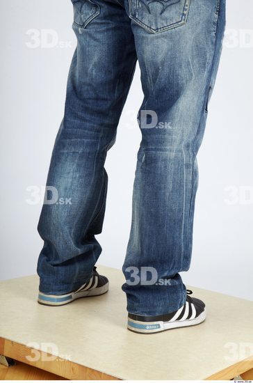 Calf Whole Body Man Casual Jeans Chubby Studio photo references