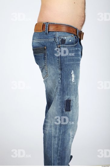 Thigh Whole Body Man Casual Jeans Chubby Studio photo references