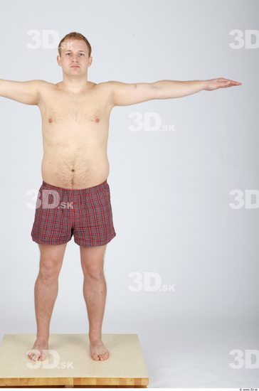 Whole Body Man T poses Casual Underwear Pants Chubby Studio photo references