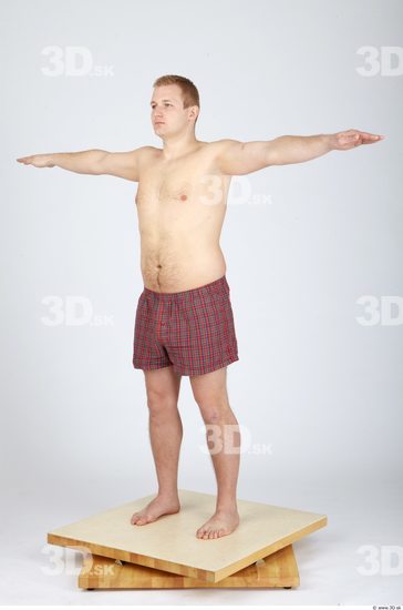 Whole Body Man T poses Casual Underwear Pants Chubby Studio photo references