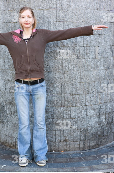 Whole Body Head Man Woman T poses Casual Slim Street photo references