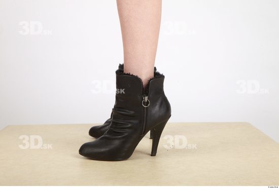 Foot Whole Body Woman Formal Boot Slim Studio photo references