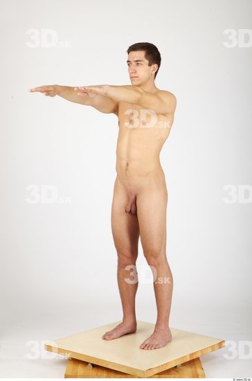 Whole Body Man Nude Casual Athletic Studio photo references