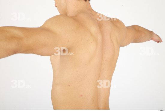 Whole Body Back Man Nude Casual Athletic Studio photo references