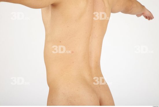 Whole Body Back Man Nude Casual Athletic Studio photo references