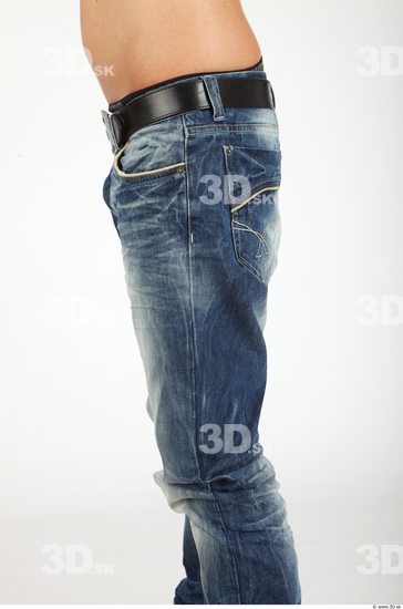 Thigh Whole Body Man Casual Jeans Slim Studio photo references