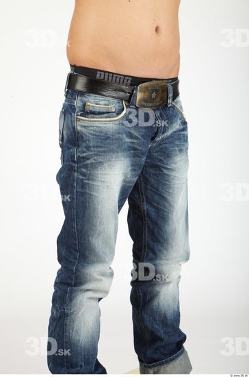 Thigh Whole Body Man Casual Jeans Slim Studio photo references