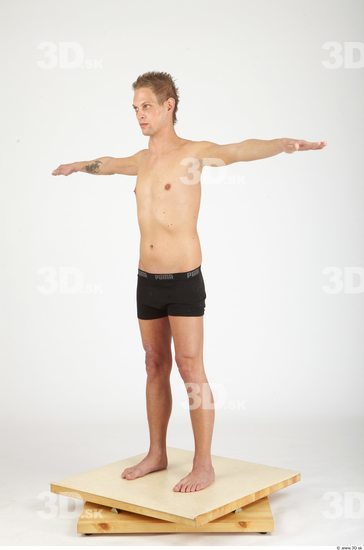 Whole Body Man T poses Casual Underwear Pants Slim Studio photo references