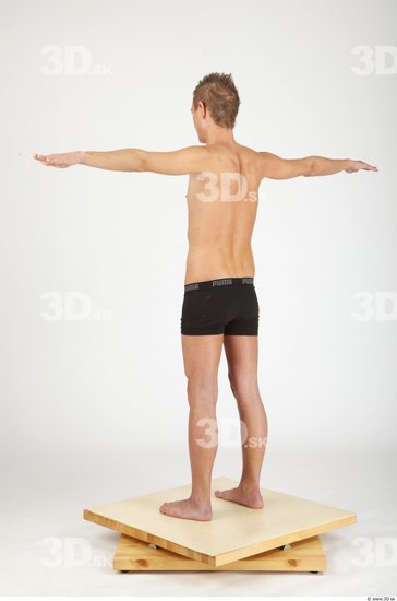 Whole Body Man T poses Casual Underwear Pants Slim Studio photo references