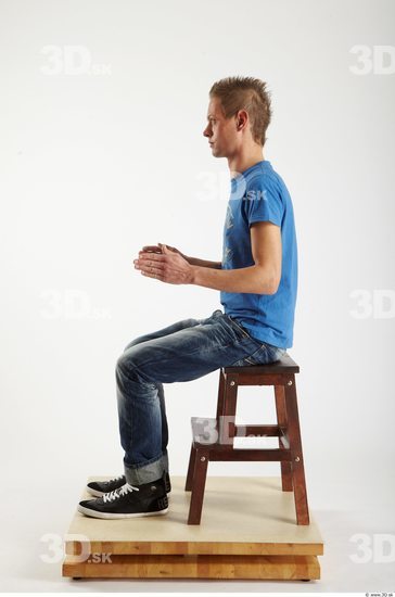 Whole Body Man Artistic poses White Casual Slim