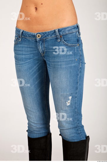 Thigh Whole Body Woman Casual Jeans Athletic Studio photo references