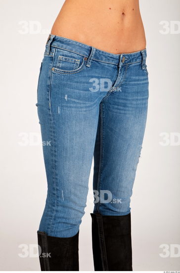 Thigh Whole Body Woman Casual Jeans Athletic Studio photo references