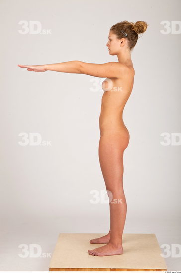 Whole Body Woman Nude Casual Athletic Studio photo references