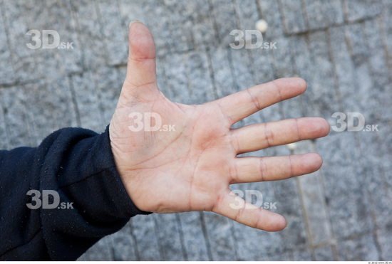 Hand Head Man Casual Slim Overweight Street photo references