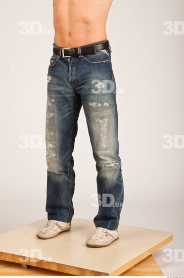 Leg Whole Body Man Casual Jeans Athletic Studio photo references