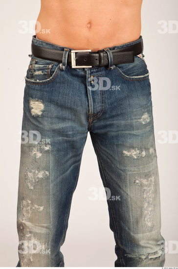 Thigh Whole Body Man Casual Jeans Athletic Studio photo references