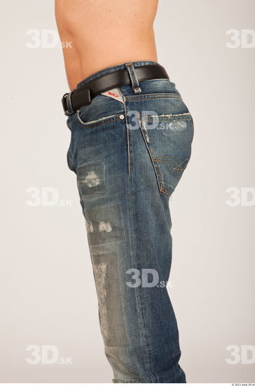 Thigh Whole Body Man Casual Jeans Athletic Studio photo references