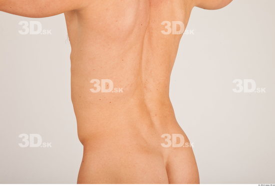 Whole Body Back Man Nude Casual Athletic Studio photo references