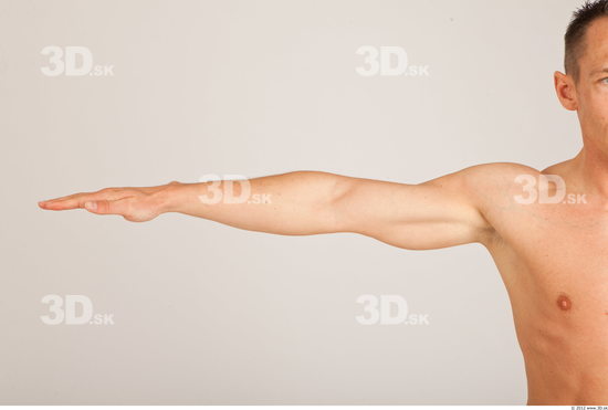 Arm Whole Body Man Nude Casual Athletic Studio photo references