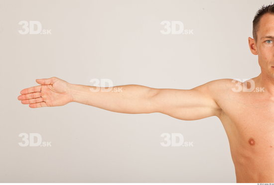 Arm Whole Body Man Nude Casual Athletic Studio photo references