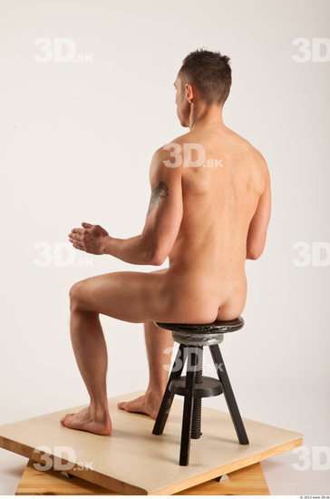 Whole Body Man Artistic poses White Nude Athletic