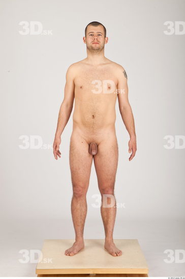 Whole Body Man Nude Casual Average Studio photo references