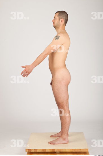 Whole Body Man Nude Casual Average Studio photo references