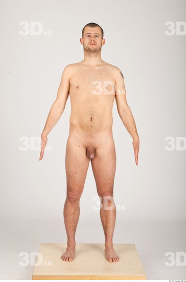 Whole Body Man Nude Casual Average Studio photo references