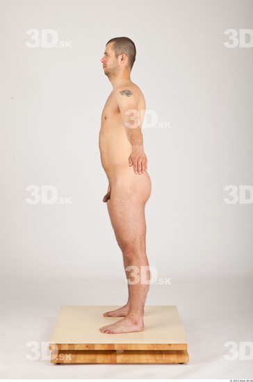 Whole Body Man Nude Casual Average Studio photo references