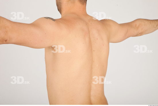 Whole Body Back Man Nude Casual Average Studio photo references