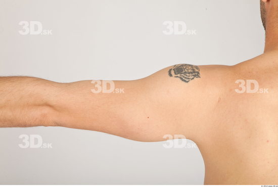 Arm Whole Body Man Tattoo Nude Casual Average Studio photo references