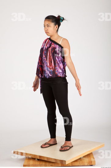 Whole Body Woman Asian Casual Average Studio photo references