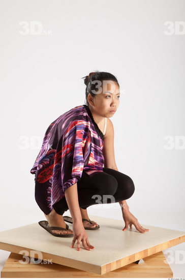 Whole Body Woman Asian Casual Average Studio photo references