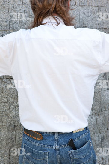 Upper Body Man White Casual Shirt Average