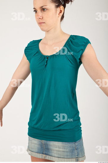 Upper Body Whole Body Woman Casual Slim Top Studio photo references