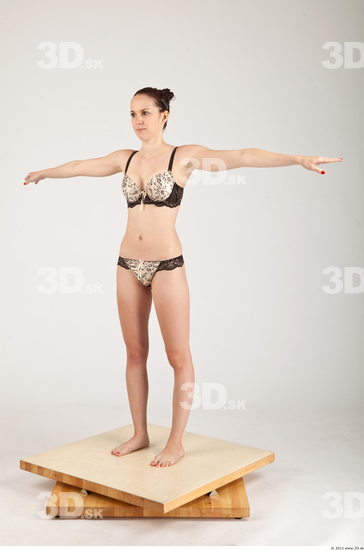 Whole Body Woman T poses Casual Underwear Slim Studio photo references