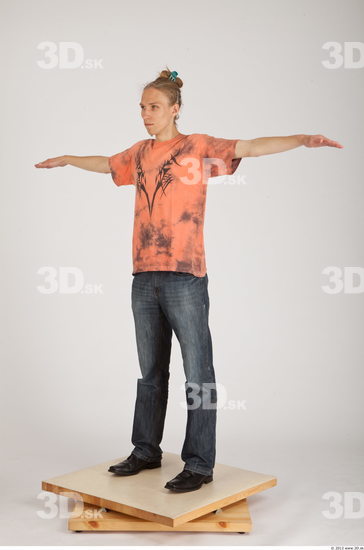 Whole Body Man T poses Casual Slim Studio photo references