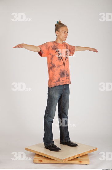 Whole Body Man T poses Casual Slim Studio photo references