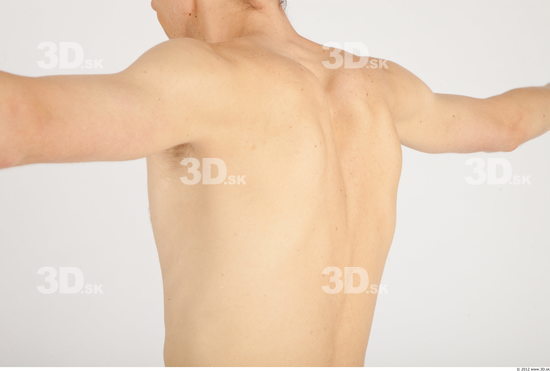 Whole Body Back Man Nude Casual Slim Studio photo references