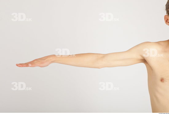 Arm Whole Body Man Nude Casual Slim Studio photo references