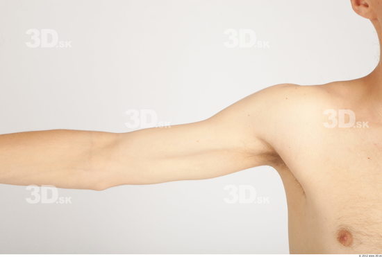 Arm Whole Body Man Nude Casual Slim Studio photo references