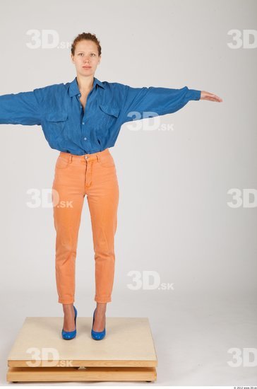 Whole Body Woman T poses Casual Slim Studio photo references