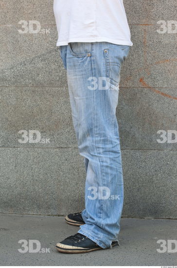 Leg Head Man Casual Jeans Average Chubby Street photo references