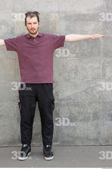 Whole Body Head Man T poses Casual Sports Slim Street photo references