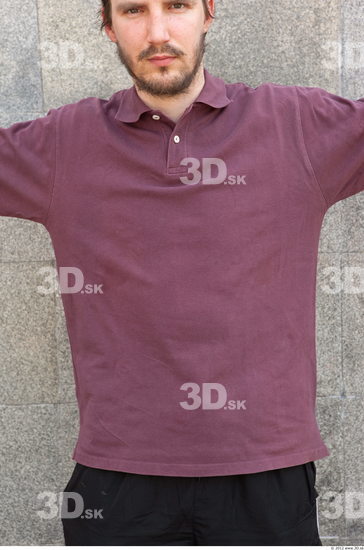 Upper Body Head Man Casual Shirt T shirt Slim Street photo references