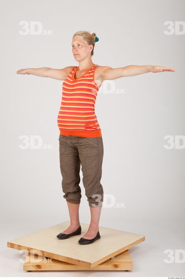 Whole Body Woman T poses Casual Pregnant Studio photo references